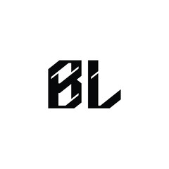 Obraz premium BL monogram logo design letter text name symbol monochrome logotype alphabet character simple logo