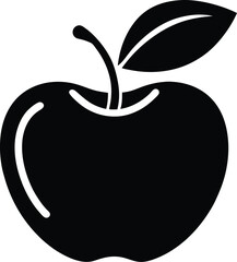 Apple vector silhouette, apple icon 
