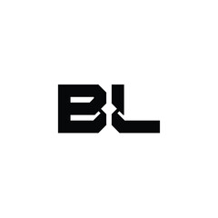 BL monogram logo design letter text name symbol monochrome logotype alphabet character simple logo