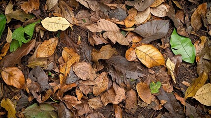 Naklejka premium Rainforest Leaf Litter