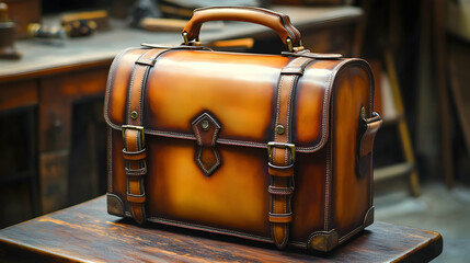 Luxury leather goods craftsmanship demonstration