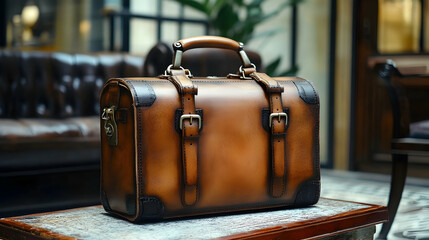 Luxury leather goods craftsmanship demonstration