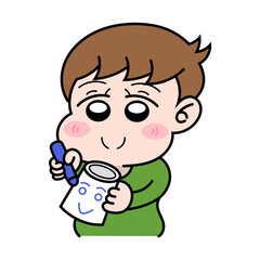 工作をしている男の子