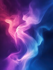 Fototapeta premium Ethereal Swirls of Colorful Smoke Flowing in a Vibrant Abstract Design with Shades of Pink, Purple, and Blue for Creative Background and Artwork