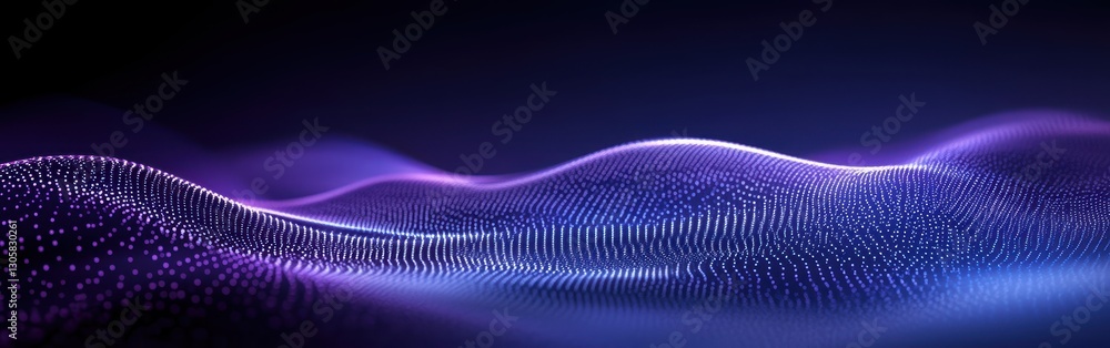 Poster ethereal waves of light with vibrant purple and blue gradient creating a dreamlike abstract backgrou