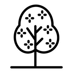 flowering tree line icon
