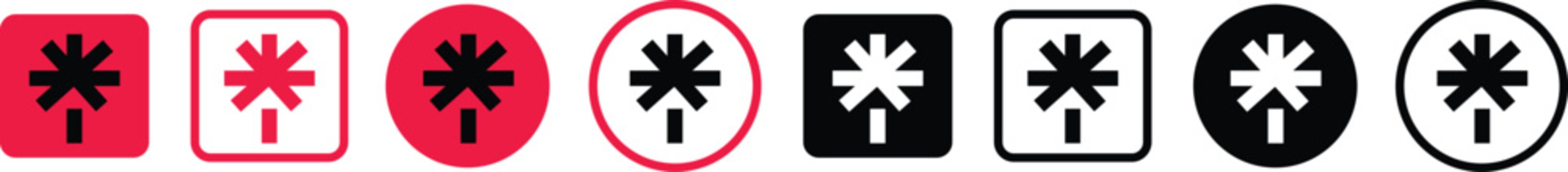 Set of red and black Linktree icons, Simple and clean Linktree icons for enhancing your online presence and directing traffic.