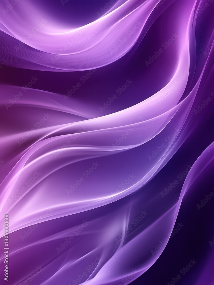 Poster Ethereal Waves of Purple Light with Smooth Curves and Gentle Flowing Patterns for Abstract Backgrounds and Design Elements