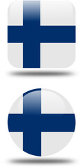 Obraz premium square and circullar 3d look flag offinland country