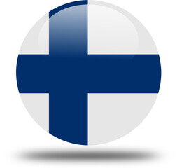 Fototapeta premium finland flag -- 3D Circular Icon in High Resolution PNG Format 