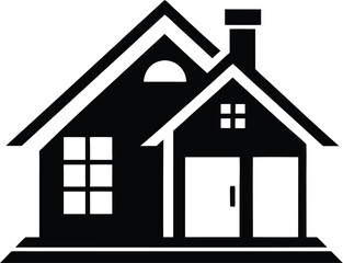 Home silhouette, home icon symbol, house black vector silhouette 
