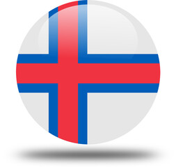 Obraz premium offaroe island flag -- 3D Circular Icon, High-Resolution PNG National Symbol for Web and Print 