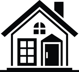 Home silhouette, home icon symbol, house black vector silhouette 