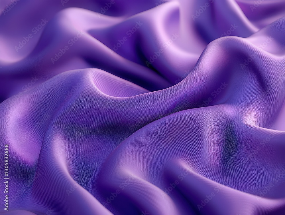 Aufkleber lush purple satin fabric draped elegantly with soft glossy texture and subtle waves highlighting the