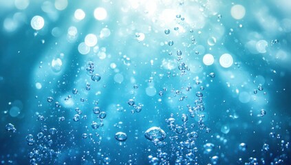 Abstract underwater scene with light and bubbles.