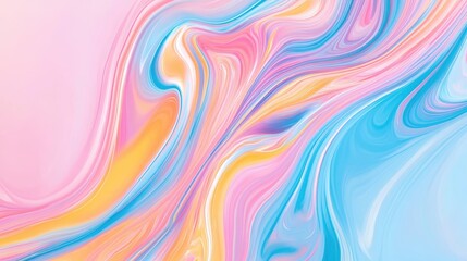 Fototapeta premium Abstract digital artwork of flowing colorful paint swirls on display