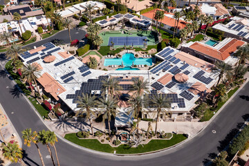 Pool and Tennis Pickleball Court Luxury Home Aerial
