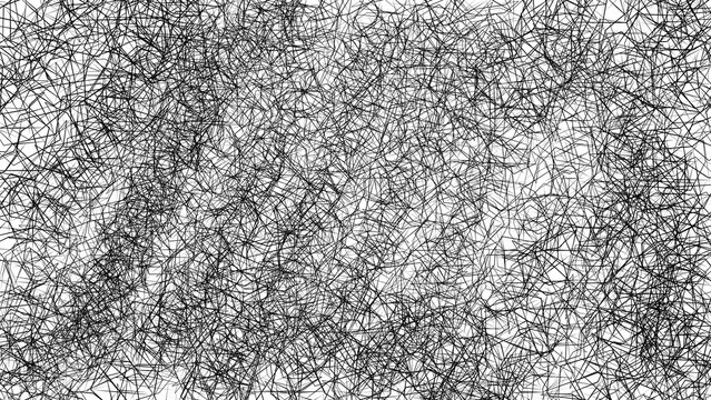 Random scribbled lines on a white backdrop, ideal for creating overlays or textured effects in design projects. Abstract grunge background