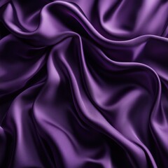 Fototapeta premium Luxurious Ultra Smooth Purple Satin Fabric Draped with Elegant Curves and Soft Folds, Perfect for Textiles, Fashion, or Interior Design Projects
