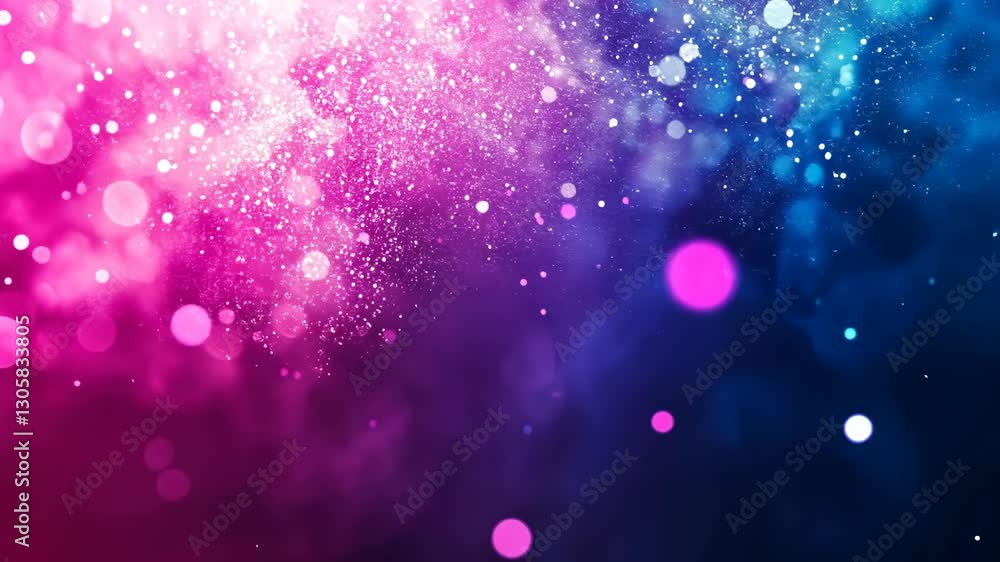 Poster colorful abstract background with vivid light spots and shimmering particles in multiple hues at nig