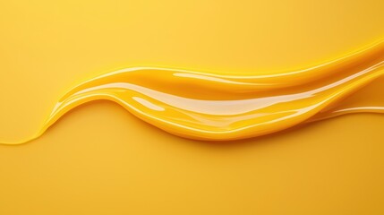 Obraz premium Smooth yellow liquid wave on bright background