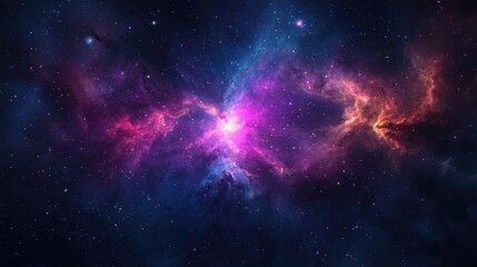 Obraz premium Vibrant cosmic nebula with colorful star formations