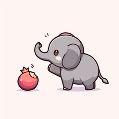 Cute Elephant & Pomegranate