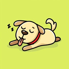 Cute Dog Sleeping Cartoon