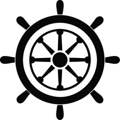 Steering wheel Silhouette, Steering wheel icon. ship steering silhouette vector illustration   © VectorEliteX