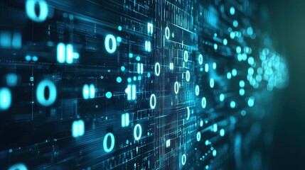 Fototapeta premium Cascading Data Stream in Infinite Digital Cyberspace Environment