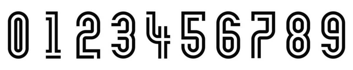 creative collection of number 1 to 10 logo designs. vector illustration with black numbers and white background, abstract numbers