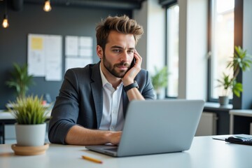Fototapeta premium businessman working on laptop