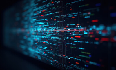 Digital Code Stream, Abstract Tech Background - Abstract backgrounds