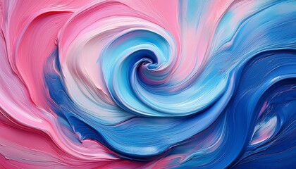 Fototapeta premium A colorful painting with a blue and pink swirl