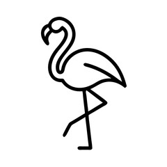 Fototapeta premium Simple black flamingo outline icon in minimalist style