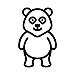 Fototapeta premium Minimal black panda outline icon in simple style