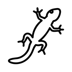 Obraz premium Minimal black lizard outline icon in simple style