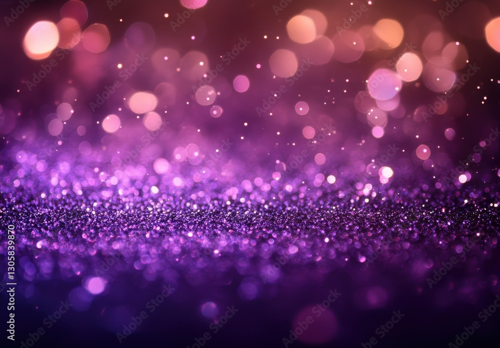 Aufkleber shimmering purple glitter background with soft bokeh lights for creative design projects and texture