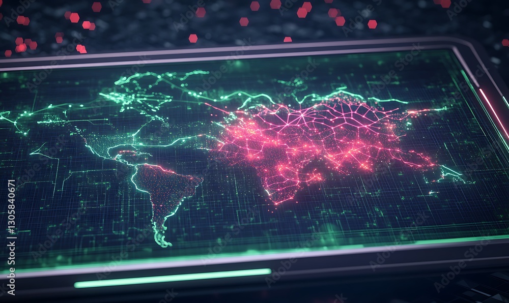 Leinwandbilder ai-optimized futuristic global energy network concept image featuring advanced technology.