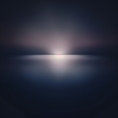 Ethereal night seascape with glowing horizon