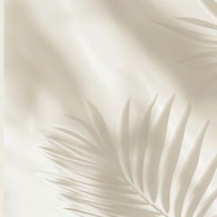 Elegant white tropical leaves on soft background