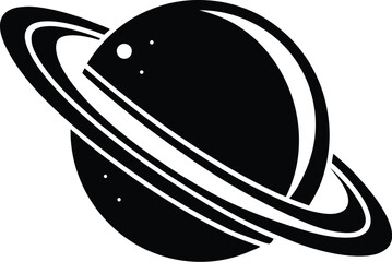 Planet Saturn Shilhoutte, Planet Saturn with planetary ring vector, cosmos and planet silhouette  © VectorEliteX