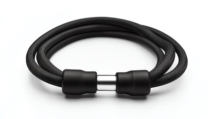 Stylish Black Cable With Metallic Accents Suitable for Various Electronic Devices and Accessories