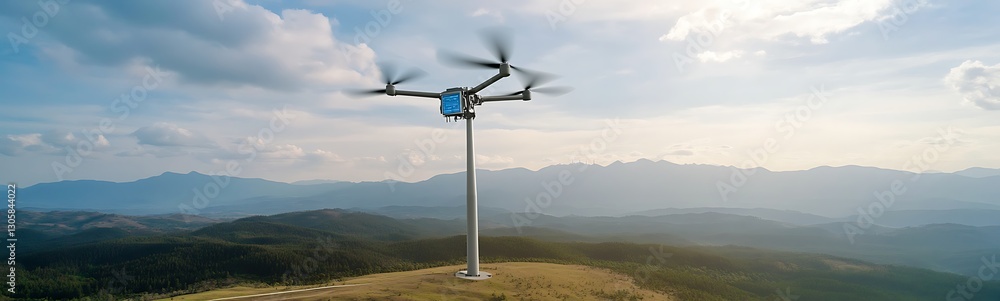 Aufkleber ai-powered maintenance for autonomous wind turbines, showcasing innovative technology in renewable e