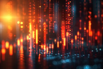 Obraz premium Abstract digital data visualization in vibrant colors