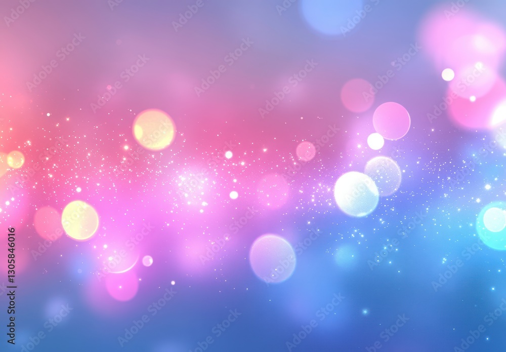 Poster soft focus abstract background with colorful bokeh lights and glitter sparkles for creative projects