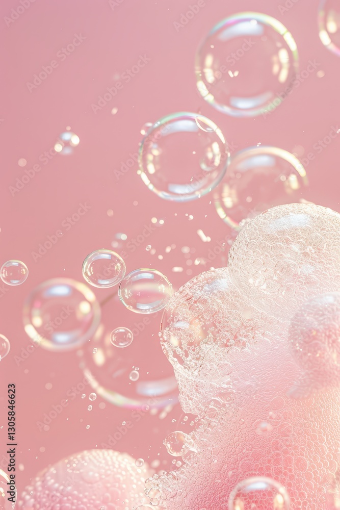 Canvas Prints bubbles and foam against a pink background