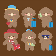 Cute Dog Cartoon Traveling