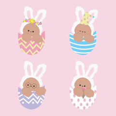 cute bear Easter cartoon illustration