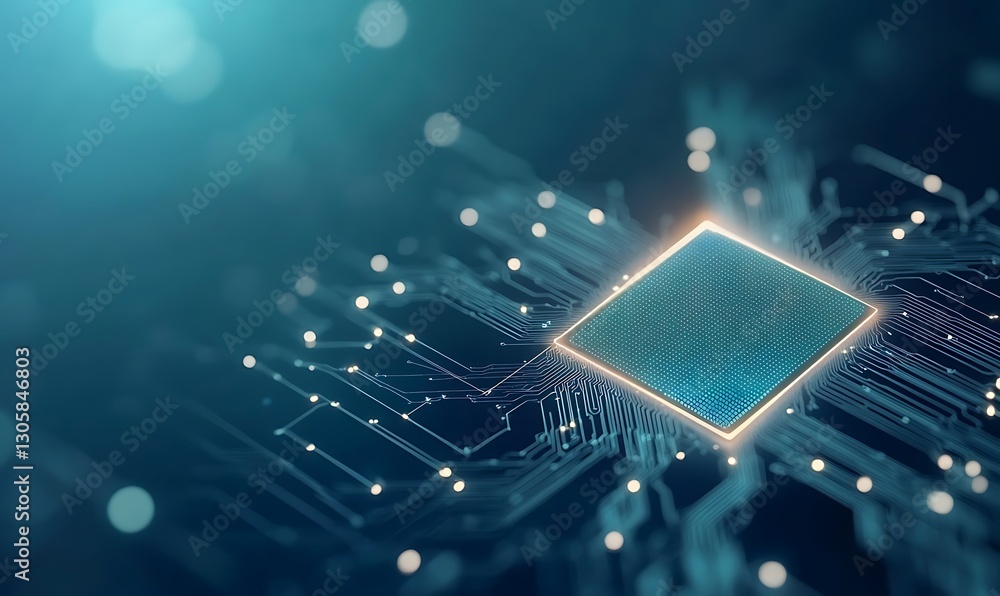 Poster ai-powered economic regulations in a futuristic finance context, illustrated in a stock image format